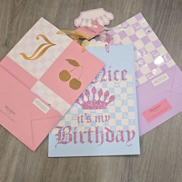 Juicy Couture Home "Be Nice, It's My Birthday" 3-PC Gift Bag & Tag Set - Picture 4 of 4